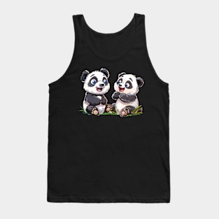 Baby Panda Cubs Playing - Panda Bear Japanese Tank Top